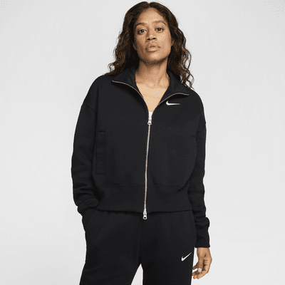 Nike Sportswear Phoenix Fleece Women s Oversized Tracksuit Jacket Black Cotton Polyester